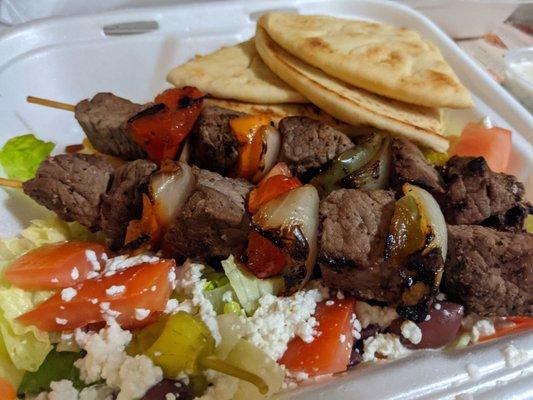 Beef kabob plate