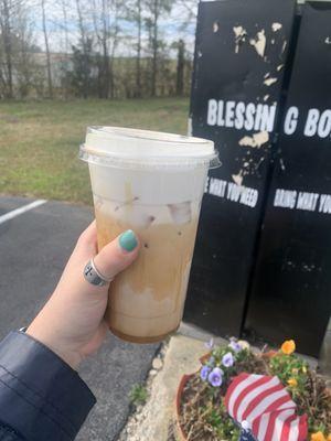 Iced latte with cold foam