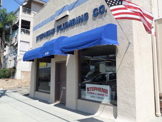 Store front photo. Stephens Plumbing, Heating and Air Conditioning. 616 W 6th Street, San Pedro, Ca 90731