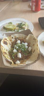 $3 Taco Shot - Carnitas, onions, cilantro (w/o pickled jalapeños)