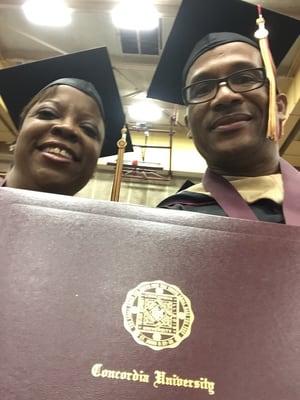 This is my wife who graduated with me.  We are known as the "Dynamic Duo" Englewood and Lawndale (respectively) in Chicago!