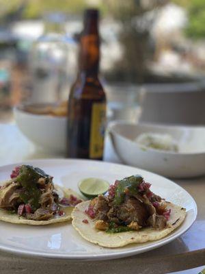 Carnitas Tacos.  Mind blown with the flavors this taco packs.  Thanks Chef's