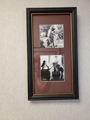 Bottom photo is Dr. Fuiks and the other is his grandfather. Rad. This is in their main hallway.