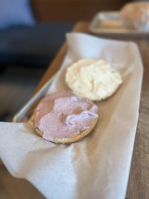 Mixed Berry + Scallion on Everything Bagel