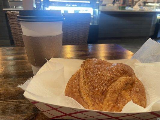 Cheese danish & a hot Honey Ginger Tea