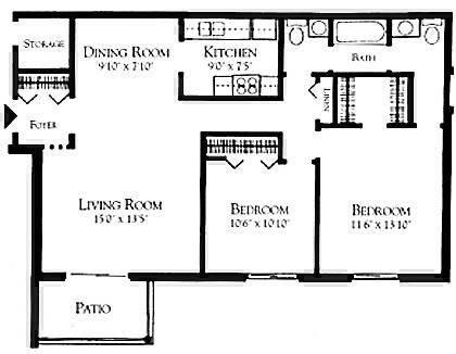 Two Bedroom/ One and half Bath