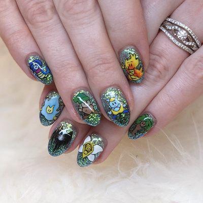 Hand painted intricate nail art, $10/finger