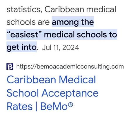 Medical school information.