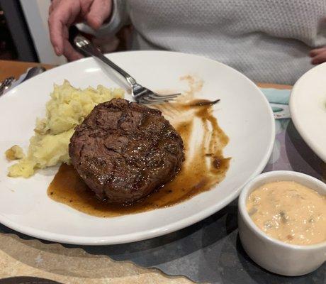 Filet mignon, Potatoes and nice garden salad - awesome!