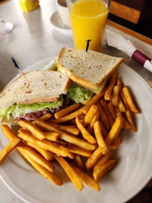 Reuben sandwich and fries