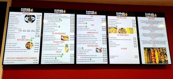 Full menu