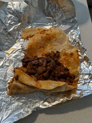 Chorizo and asada burrito