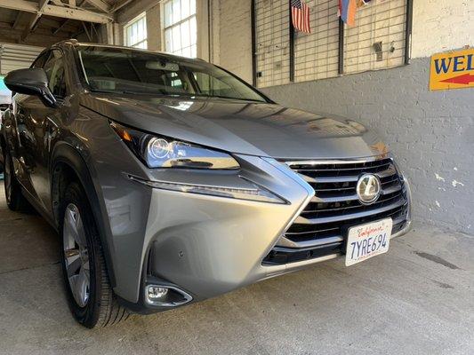 Lexus NX200t repairs complete. Car was involved in heavy front and rear end accident.