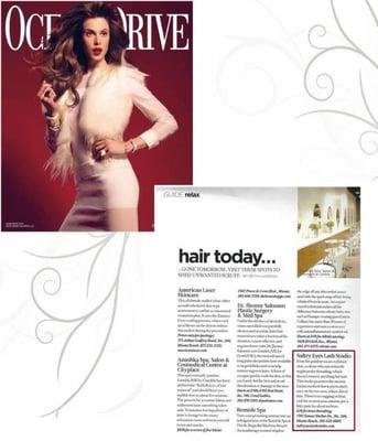 We were featured by Ocean Drive Magazine for best place for threading.