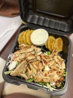 Grilled Chicken Salad w/ Tostones