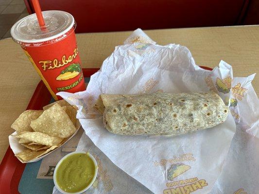 Arizona burrito and a horchata