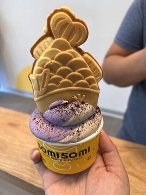 Cookies & cream and ube swirl upside down ahboong