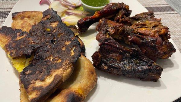 Burnt aloo naan & at hefty $5.99 price tag. Do not recommend them at all