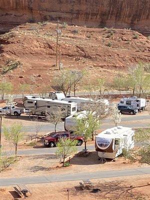 Partial view of campground from hiking trail