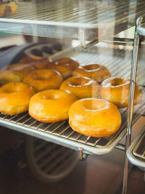 Fresh glazed donuts