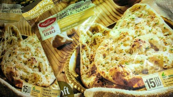 Value packs garlic naan. Just bake to heat and eat.