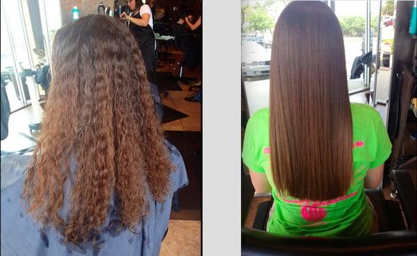 before & after keratin blowout by Priscilla