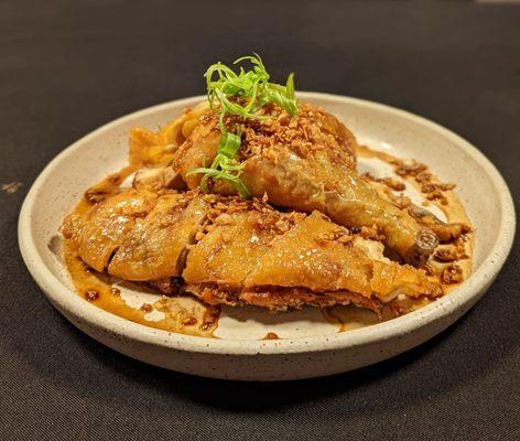 Crispy Golden Garlic Chicken: Crispy Skin with soft, juicy, tender chicken underneath!