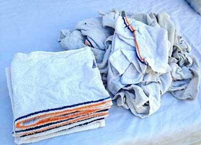 White Terry cloth Bar Towels AKA Bar Towels or Bar Mops Approx 16 x 17 in. 100% cotton Uses by janitors, lunch trucks, restaurants and bars