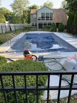 Pool cover cleaning