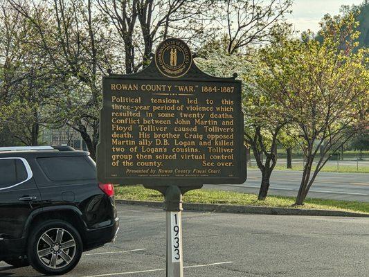 Rowan County War Historical Marker, Morehead