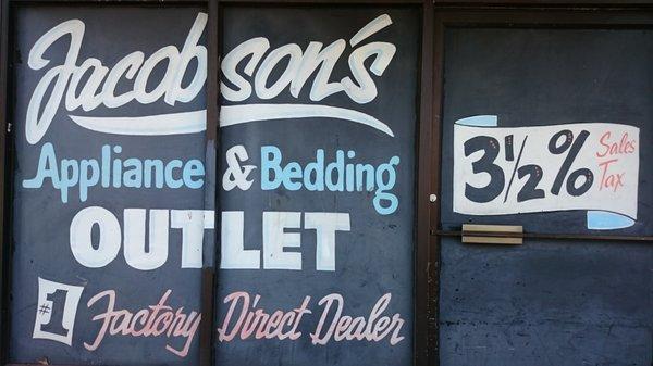 All major appliances & bedding. 3.5% sales tax in-store purchases.