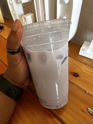 Taro Bubble Tea with Rainbow Jelly