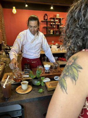 Tea tasting at our grand opening on Aug 18, 2023