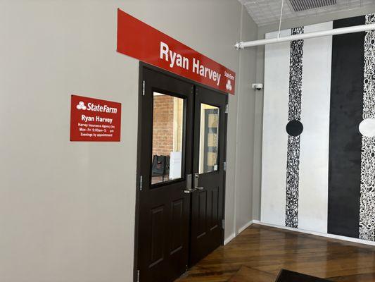 Door to Ryan Harvey State Farm Office