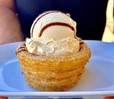 Churro Bowl with Ice Cream