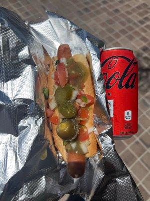 Baja dog with a Coke Zero!