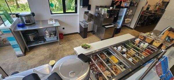 Clean, organized, fresh and flavorful prep area.