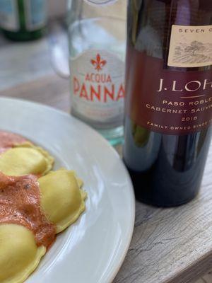 Ravioli and J. Lobe Cabernet 2018