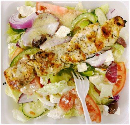 Greek Village Salad with chicken