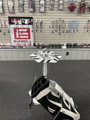 We carry top quality golf clubs, drivers, irons, wedges, and putters. Cobra, Mizuno, Evnroll, Bettinardi, Tour Edge.