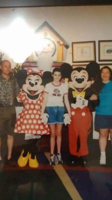 Me in the middle. My hair was growing back, I was 95lbs but Make-A-Wish made us all smile.