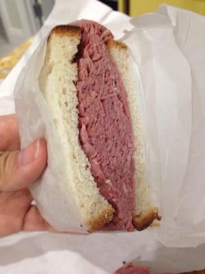 COLD CORN BEEF IN BETWEEN TWO PIECES OF STALE WHITE BREAD!!! WTH IS THIS???