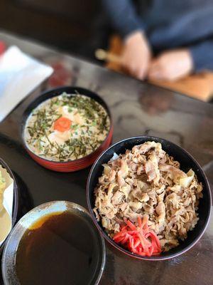 Beef Bowl and Mentai Udon Set