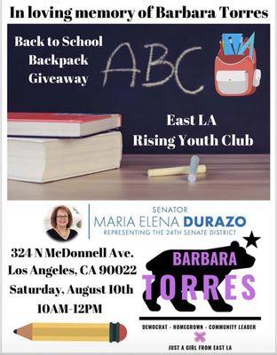 Local East Los Angeles event in honor of Member Barbara Frances Torres