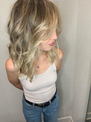 Dimensional blonde balayage