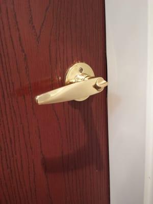 Nice bathroom doorknob.