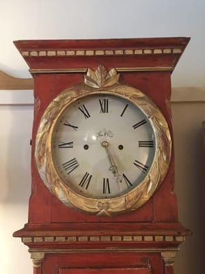 One of our prized Bornholm Mora tallcase antique clocks.