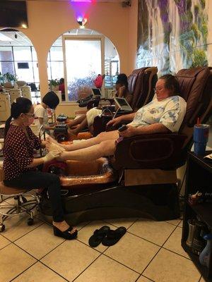 Mother in law enjoyed her pedicure