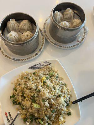 Xiao Long Bao: Tasted gamey, overdue, and sour.  Vegetable Fried Rice: Overly salty.