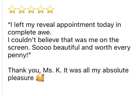 Testimonial from a past client